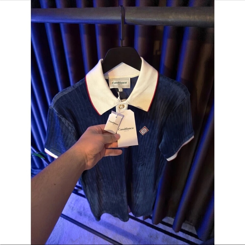 Casablanca Navy Blue Polo Shirt - Picture 3 of 6